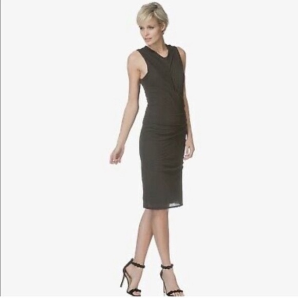 James Perse Side Draped Jersey Dress Abyss Dark Gray Small (1) - Picture 3 of 9
